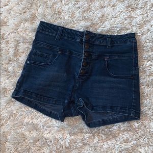 dELiA*s High Waisted Multi-Button Denim Shorts